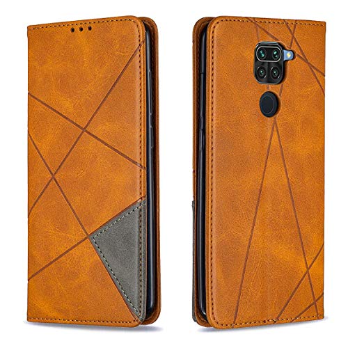 MOONCASE Xiaomi Redmi Note 9S Case, Flip Cover Leather Magnetic Wallet Case with Card Slot Pocket Stand Case for Xiaomi Redmi Note 9S/9 Pro/9 Pro Max -Yellow