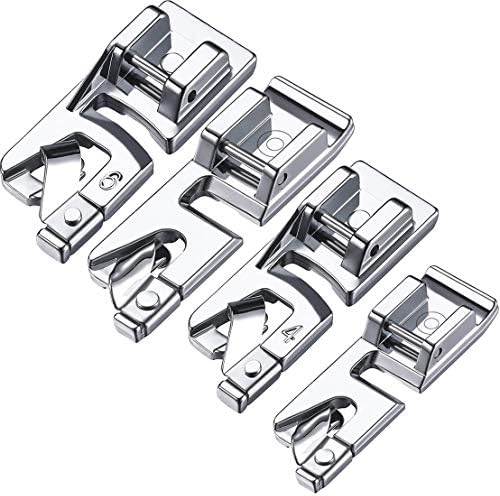 4 Pcs Hem Foot, Narrow Rolled Hem Foot Sewing Machine Hemmer Presser Foot Set Low Shank Sewing Machine Feet for Household Multi-Function Sewing Machines
