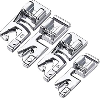 4 Pcs Hem Foot, Narrow Rolled Hem Foot Sewing Machine Hemmer Presser Foot Set Low Shank Sewing Machine Feet for Household Multi-Function Sewing Machines