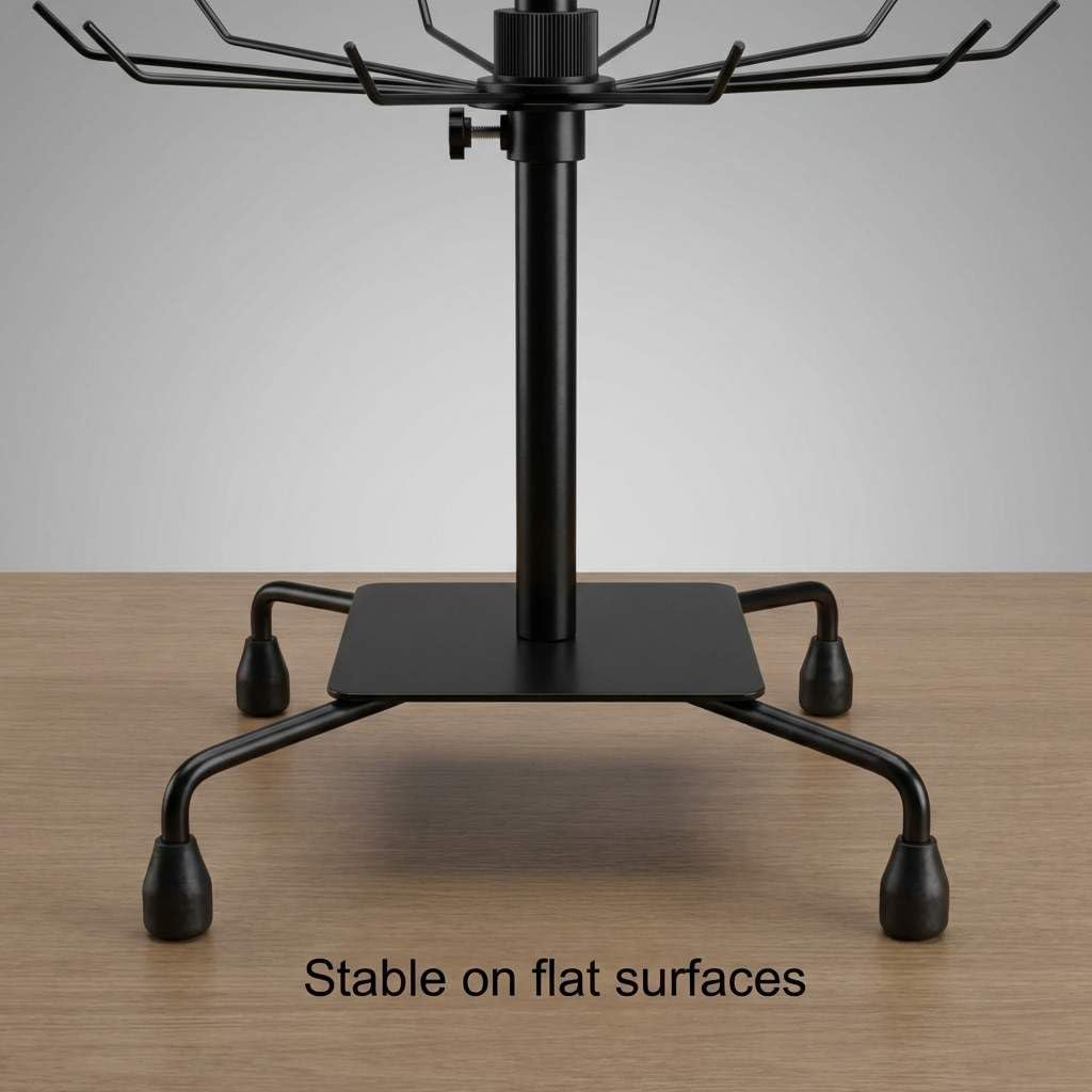 QWORK 2-Tier Rotating Metal Jewelry Display Stand – 2 Pack Adjustable Height Organizer for Necklace, Earrings & Key Rings - Image 7