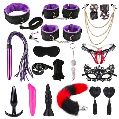 Bõndägë Set Kit BDSM Giocattoli sessuali Per Coppie Manette Morsetti per capezzoli Frusta Sculacciata Sesso Plug anale in metallo Vibratore Letto Bondage Set