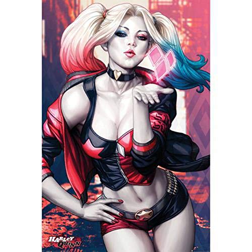 Pyramid International Póster de Batman (Harley Quinn Kiss), multicolor, 61 x 91,5 cm
