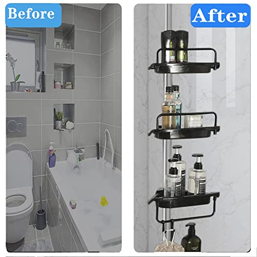 image for Gigecor Corner Shower Caddy, Bathroom Shower Corner Caddy Tension Pole