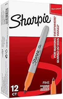 Sharpie Permanent Markers | Fine Point | Orange | 12 Count