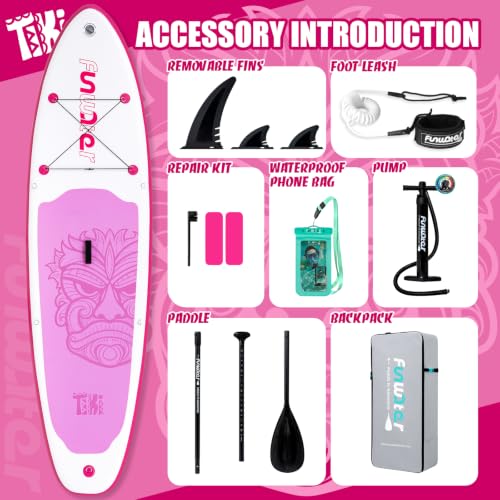 Image of FunWater Inflatable Ultra-Light Stand Up Paddle Board for All Skill Levels with Premium SUP Paddleboard Accessories,Non-Slip Comfort Deck for Youth & Adults