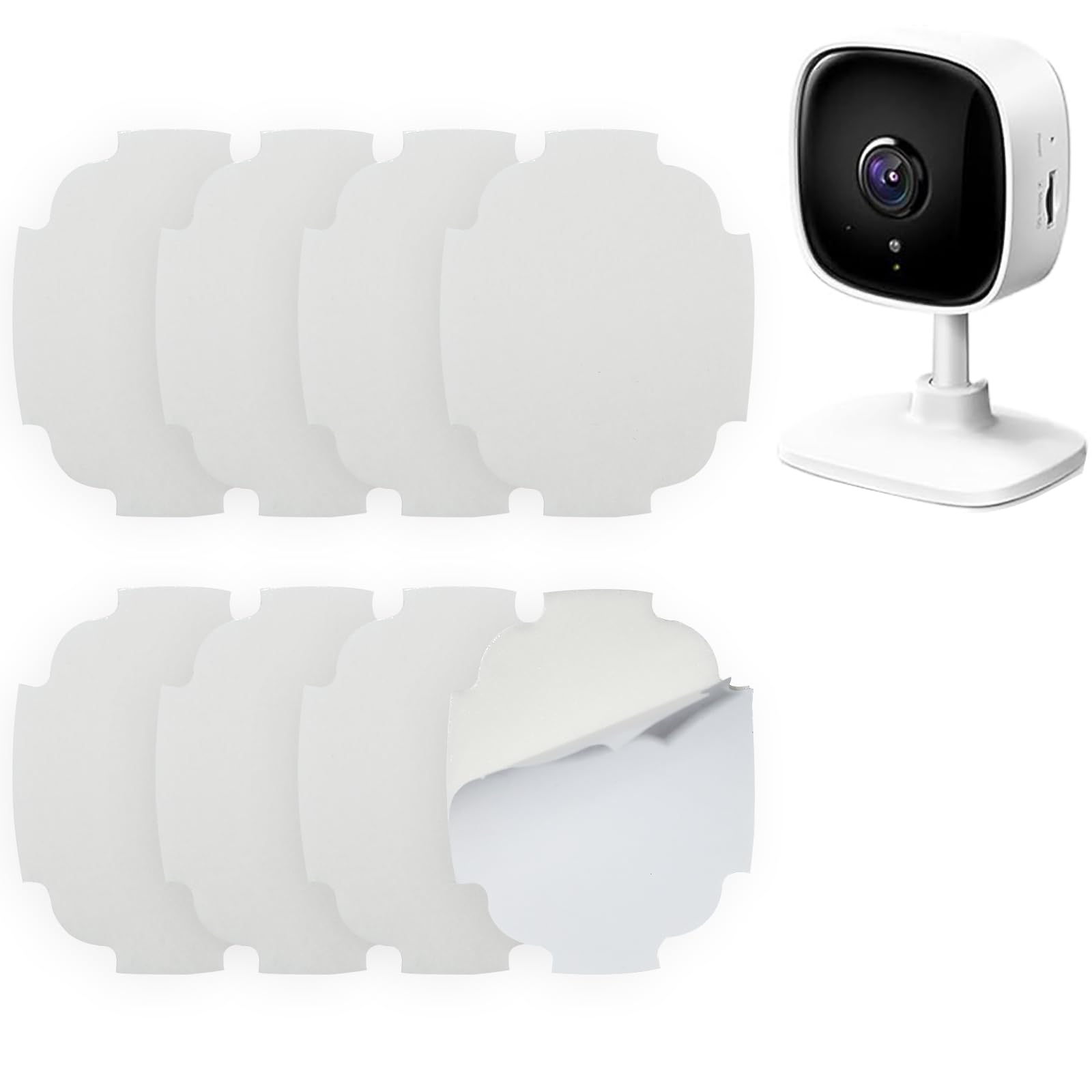 8Pack Adhesive Wall Mount Compatible with Tapo Camera C100/C101/C110/C111,Double Sided Adhesive Pads Cam Mounting Tape,Camera Mount Bracket No Drill No Screws,Easy to Install