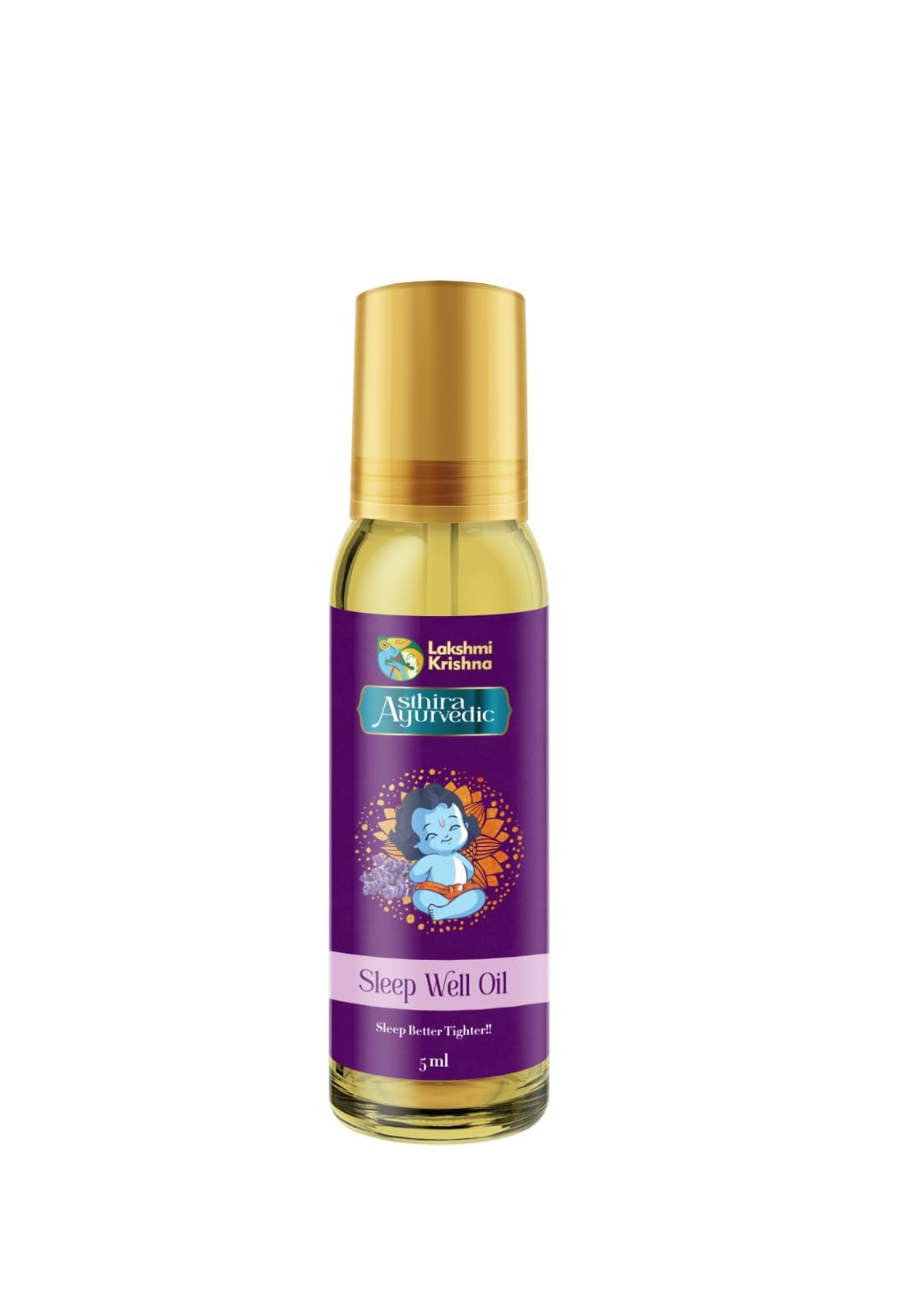 Lakshmi Krishna Naturals Sleep Well Oil| Relaxing & Calming Essential Oil Blend | Promotes Restful Sleep & Reduces Stres