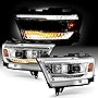 AKKON - Fits 2019-2022 RAM 1500 [Halogen Type] Projector Chrome Headlight w/LED Running Lamp+ Sequential Signal Pair Left+Right