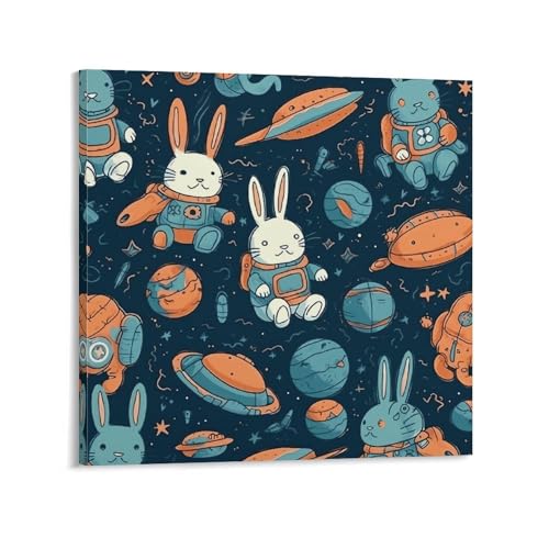 Toile murale abstraite lapin cosmique pour transformer l'ambiance de votre chambre