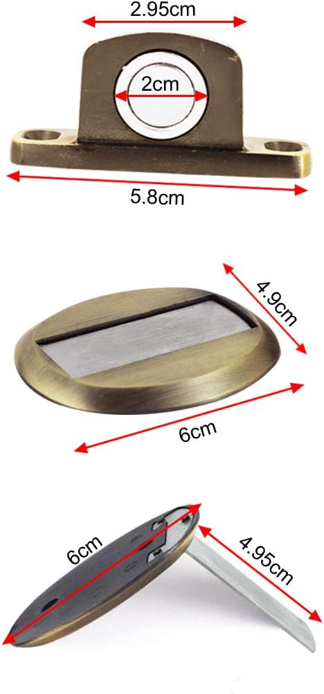 PHOEWON Strong Magnetic Door Stopper Metal Door Stop Heavy Duty Door Catch with 3M Self Adhesive Conceal Screws Floor Mounted - Image 3