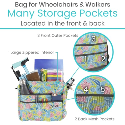 image for Vive Wheelchair Bag - Machine Washable, Double-Stitched, Water-Resista