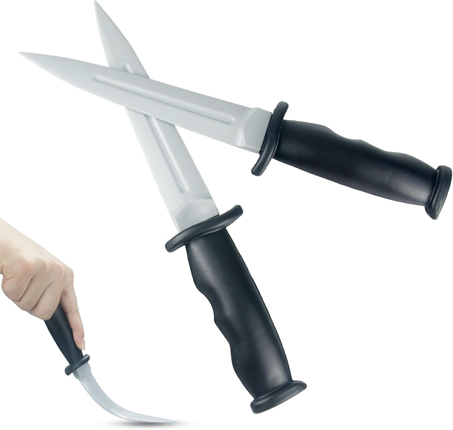 9.8" Realistic Rubber Dagger Prop Sword - Soft Safe Martial Arts Training, Cosplay & Halloween Accessory for 16+ Adults, Fake Weapon for Play Fighting