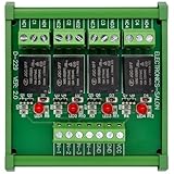 Electronics-Salon DIN Rail Mount 4 SPDT 10Amp Power Relay Interface Module, DC 5V Version.