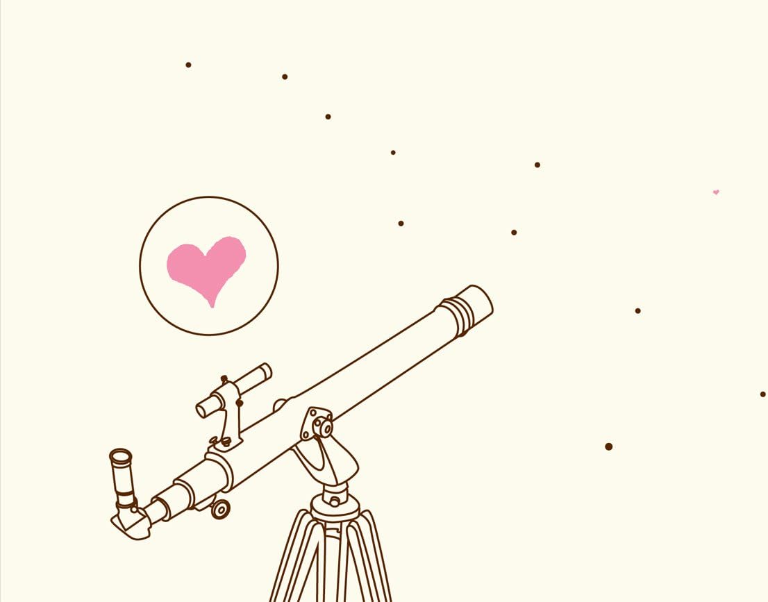 Lark Press Telescope Spots Love Blank Card, 3.5 X 4.75 (1)