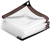 Waterproof Clear Vinyl Tarp with Grommets Rope Tarps，5x8 FT Anti-Tear Plastic Tarpaulins Plant Cover Insulation Shed Cloth，Ideal for Camping/Patios/Enclosure Chicken Coop Garden Plants