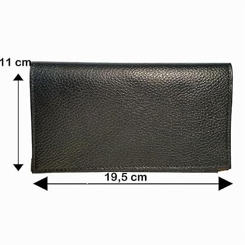 Syl'la Couple Chat Porte Chequier en Cuir pour Femme Noir – vue 3