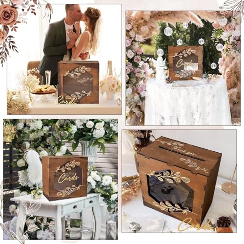 Boîte en bois pour mariage avec vitre transparente afin de sécuriser vos mots doux
