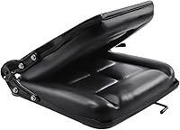 Vista 4 de OUKANING Asiento universal para carretilla elevadora, PVC negro, parte trasera de ángulo ajustable, 2 toboganes, compatible con tractor, excavadora