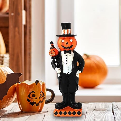 Halloween miniatuur hars pompoen pop - Gentleman pompoen hars ornamenten,Herbruikbare pompoenfiguren, Halloween-pompoenpop voor hotels Maxpo - Image 4