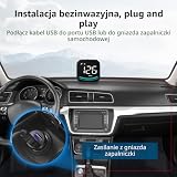 Samochodowy wyświetlacz HUD Head Up, uniwersalny cyfrowy prędkościomierz GPS KMH i MPH z uchwytem na przyssawkę, alarm nadmiernej prędkości, ostrzeżenie podczas jazdy, interfejs USB do wszystkich