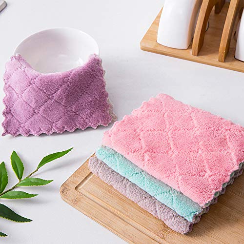 Paño de Limpieza de Microfibra Trapos Absorción de Agua Antiadherente Lavado de Aceite Toalla de Cocina Herramientas domésticas Limpieza Herramientas de Limpieza-Mezcla de Colores 26x16,50pcs