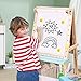 Wooden Art Easel for Kids Double Sided Easels with Paper Roll Height Adjustable Standing Drawing Board with Whiteboard Chalkboard Storage Bag Tray All-in-One Painting Accessories for Toddler Ages 3+