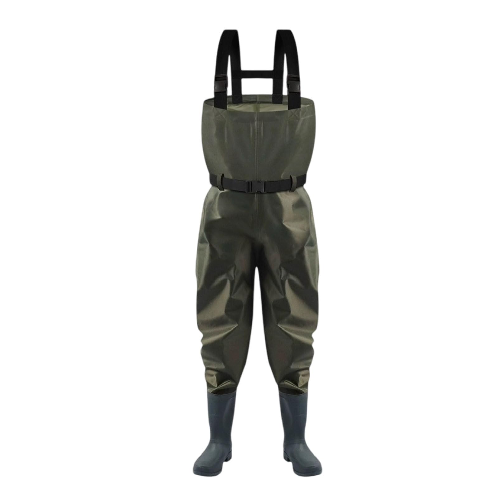 Waders Peche Homme,Respirant Waders Pantalons de Pêche avec Poche Poitrine,Pantalons de Waders avec Bottes 38-45,Waders Peche Antidérapants Cadeau pour Amateurs de Pêche e Sportive