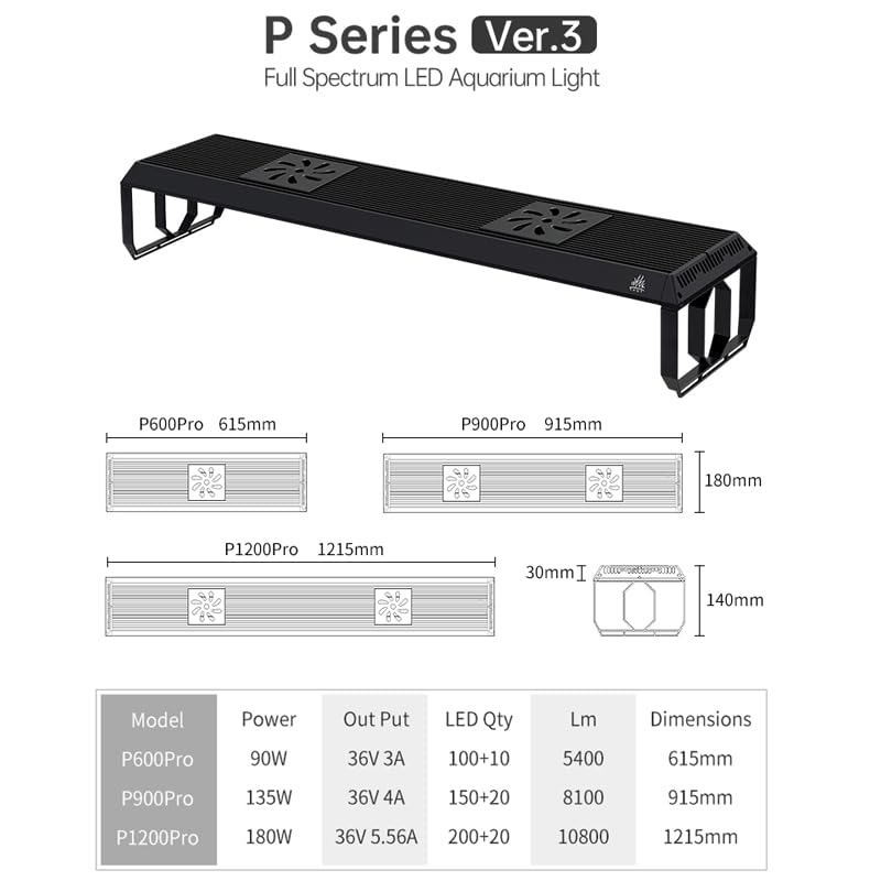 WEEK AQUA P600 Pro アクアリウムLED Amazon.com: Week Aqua P Series Aquarium Plant Growth Light