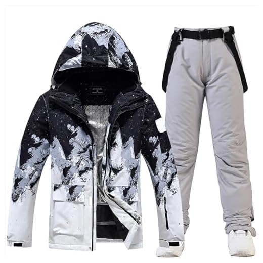 DIXII Traje de esquí, chaqueta de esquí y pantalones para hombres y mujeres, resistente al viento, impermeable, grueso, cálido, transpirable, deportes de invierno al aire libre, B, XXL