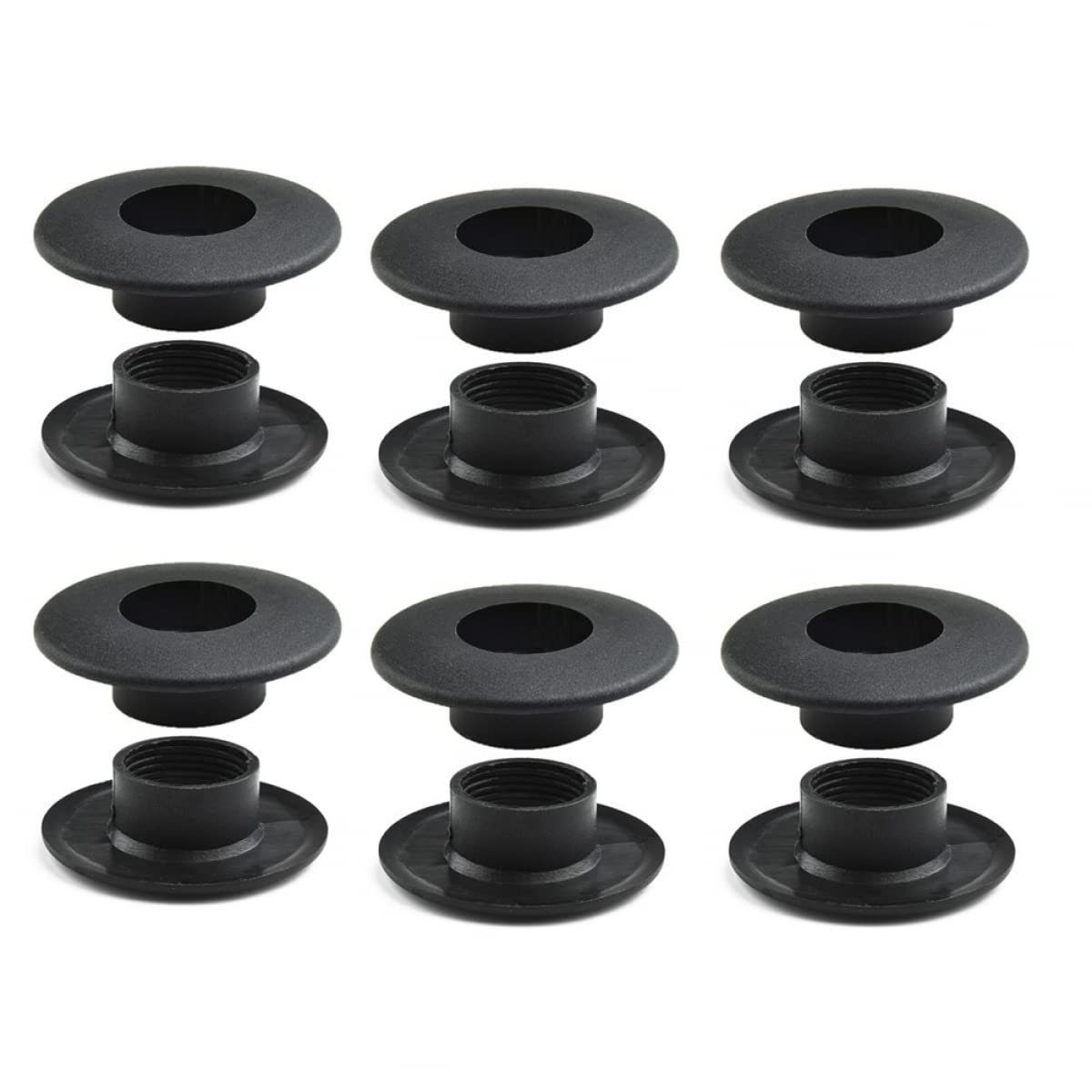 DAZZLEEX Roulement de baby-foot 16 mm, Palier à bille Noir, Plastique, Lot de 10