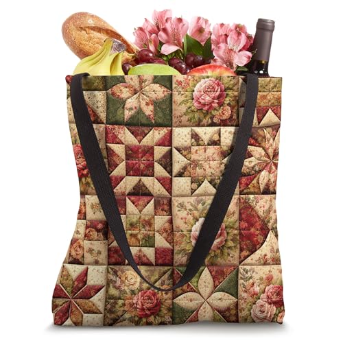 Bolso tote vintage con estampado floral de rosas y jardín campestre miniatura 4