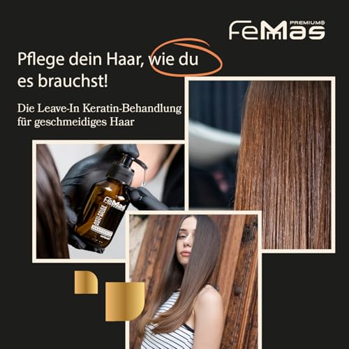 Foto von FemMas Haar-Serum Arganöl & Keratin 100ml I Anti-Frizz Behandlung von trockenem, sprödem & strapaziertem Haar I Haarkur gegen Spliss & Haarbruch I Keratin & Argan Treatment für Glanz & Geschmeidigkeit