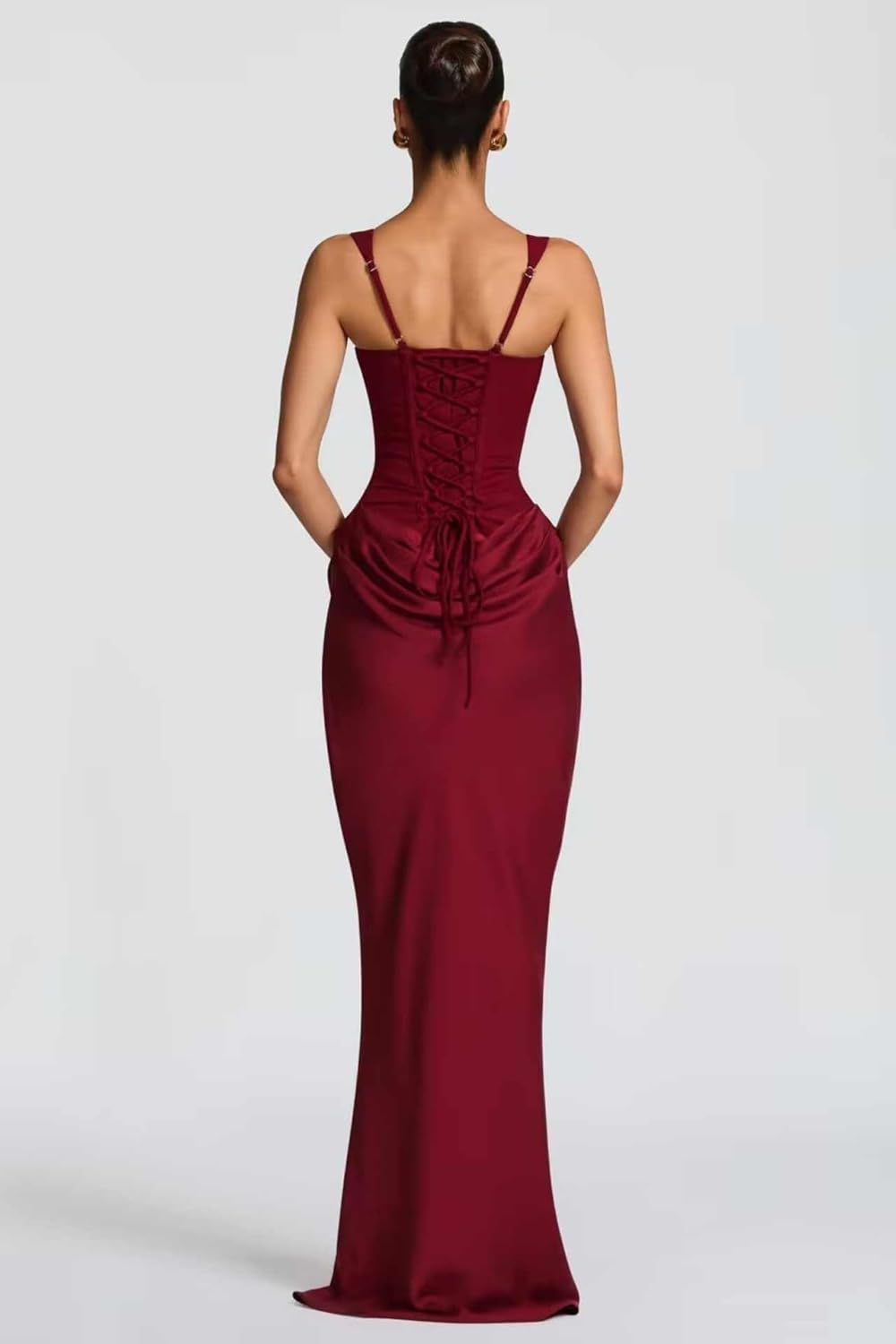 Satin Prom Dresses for Women 2026 Long Mermaid Formal Evening Gown with Pleated