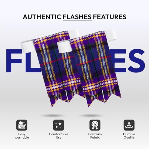 Image of Scottish Tartan Kilt Flashes with Elastic Adjusters
