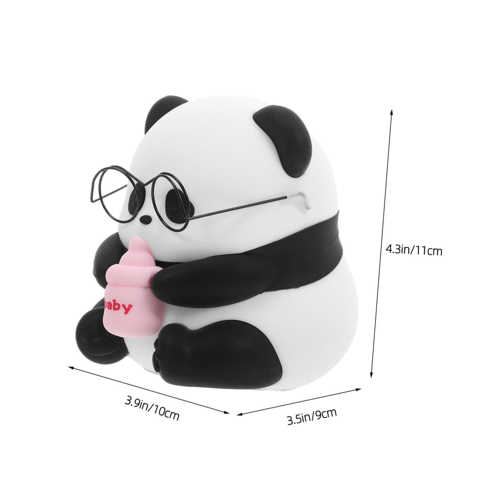 Veemoon Infantil de Silicona con Forma de Panda Sentada Luz Lámpara Portátil Segura para Habitación de Bebés y Dormitorio Lámpara de Noche para Mesita Diseño Divertido y