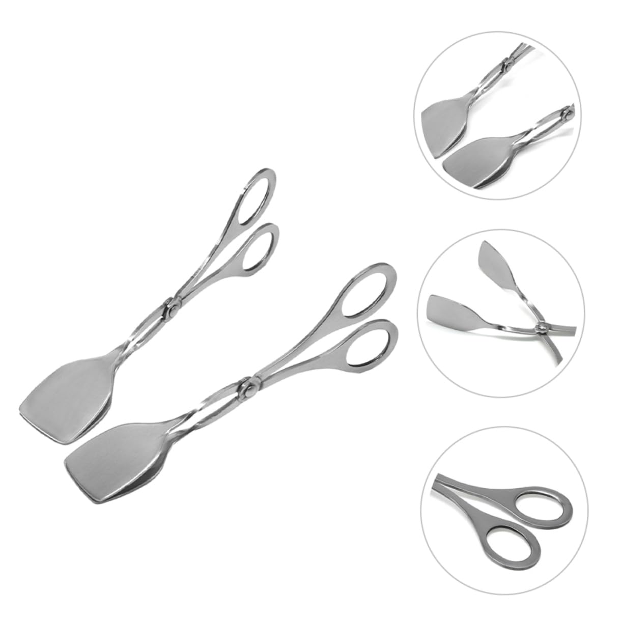 TOYANDONA 2 Series Pinzas Para Alimentos De Acero Inoxidable Pinzas De Barbacoa Carne Horneando Parilla Para Asar Freír De Postre De Panadería Tong De Parrilla Plata 2 Piezas*2