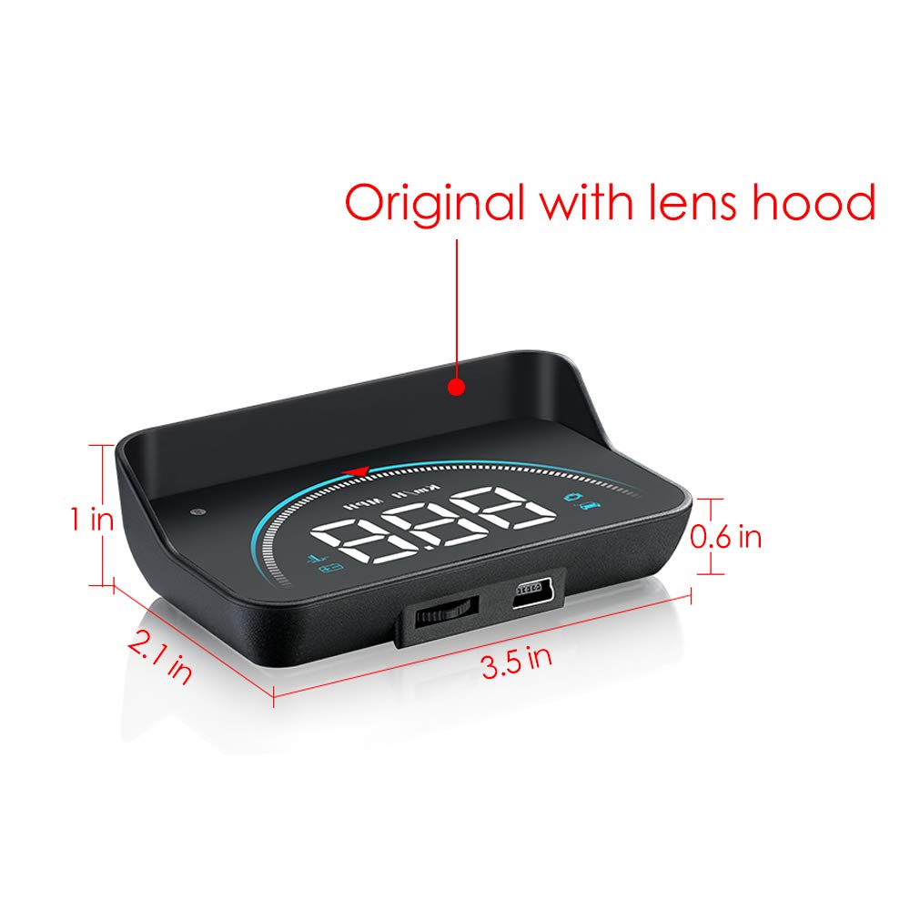 Wisamic Head up Display Auto HUD: Display OBD2 , 3,5 Zoll Geschwindigkeitsmesser Auto Tachometer Wassertemperaturmesser Motordrehzahl Sicherheitsalarme