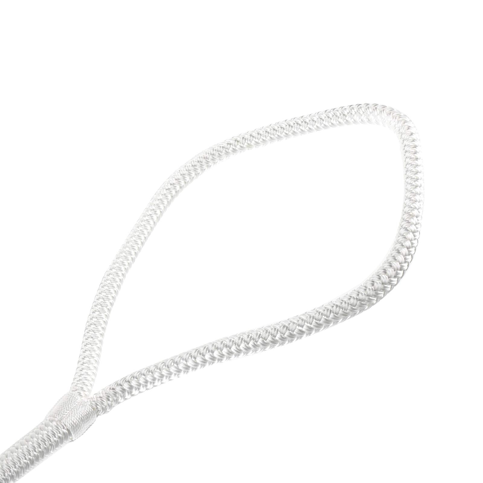 BOOMSTART 4 cuerdas para barco de 12 mm con ojo de nailon, doble trenzado, 12 mm de diámetro, 4,57 m, ojo 30,48 cm, carga de rotura: 2240 kg, color blanco