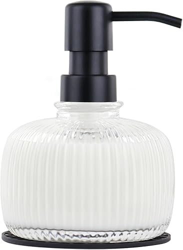 Dispensadores de jabón de 12 onzas con alfombrilla de silicona, para cocina y baño, líquido de manos para lavado de encimera, detergente para