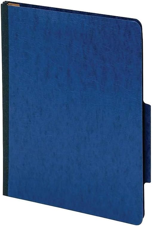 Staples Moisture‑Resistant Classification Folder, Letter Size, 2 Dividers, 2/5‑Cut Top Tab, Navy Blue Pressboard, Durable Construction
