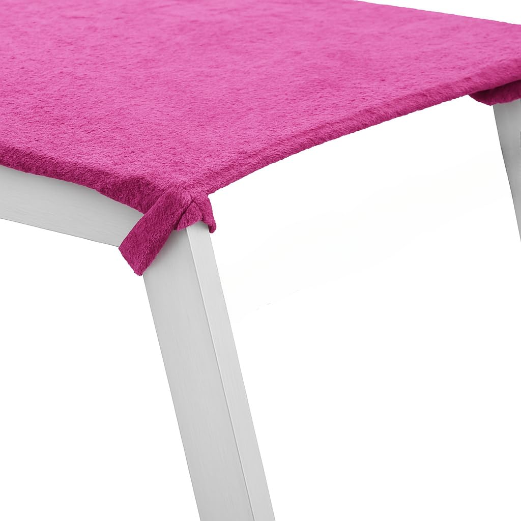 Generico Telo Mare con Tasche Laterali - Asciugamano Mare Spugna - Asciugamani Mare/Piscina, Elastici di fissaggio Laterali, 2 Tasche (Fuxia)
