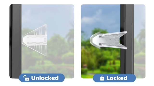 Blocco Sicurezza Finestre EUDEMON, 2 Pezzi, Regolabile, Per PVC, Legno E Metallo, Bianco - Foto 3