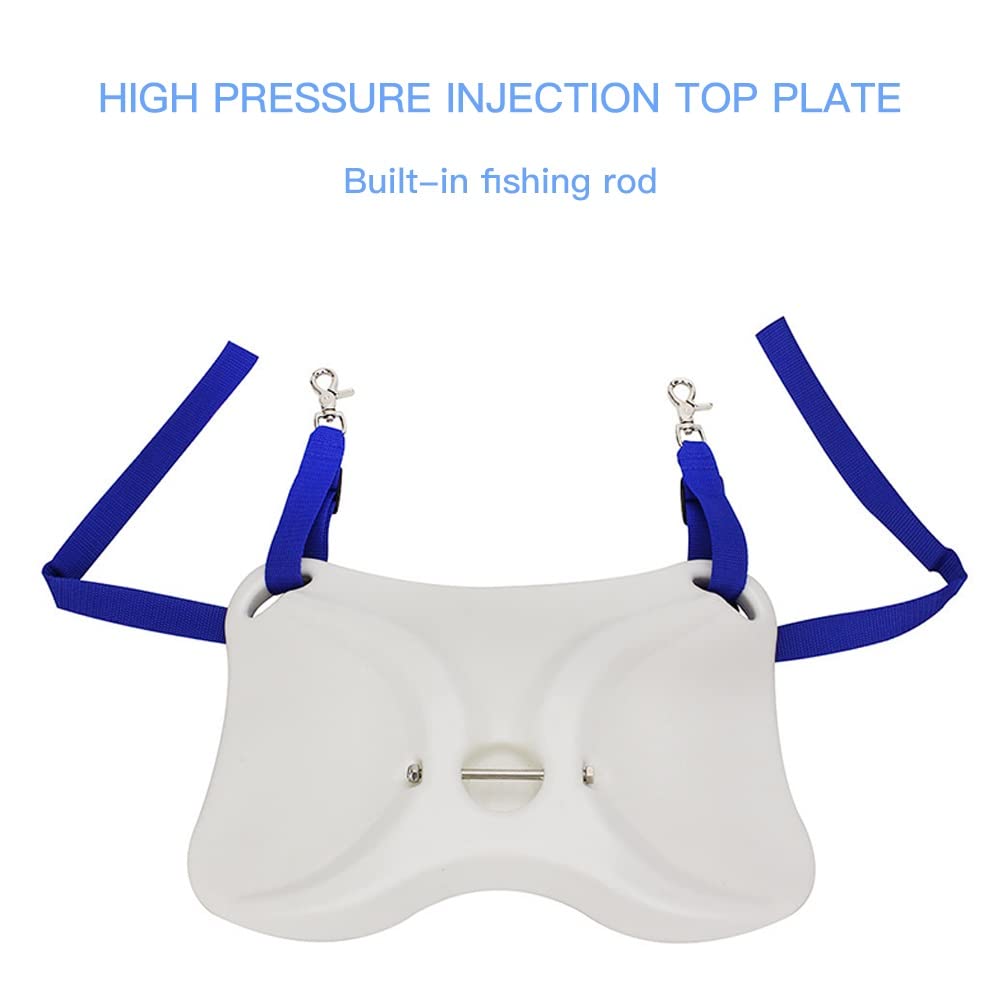 DYK&NX Pesca Cinturón de Combate, Pesca Lucha Cinturón de Cintura Ajustable, Tamaño Ajustable para Pescar (Grey : Blue and White)