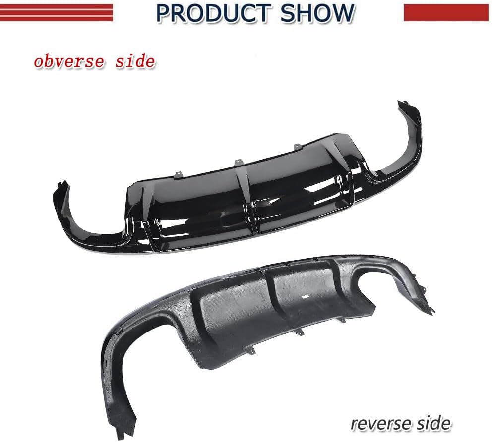 S5 Rear Bupmer Diffuser Compatible with Audi S5 A5 Sline B8.5 2013-2017 Gloss Black FRP Rear Bumper Cover Lower Lip Spoiler Splitters Valance Protector Factory Outlet