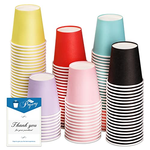 Prgery 120 Count 3oz Colorful Paper Cups,Mouthwash Cups, Disposable Bathroom Cups,Small Paper Cups...