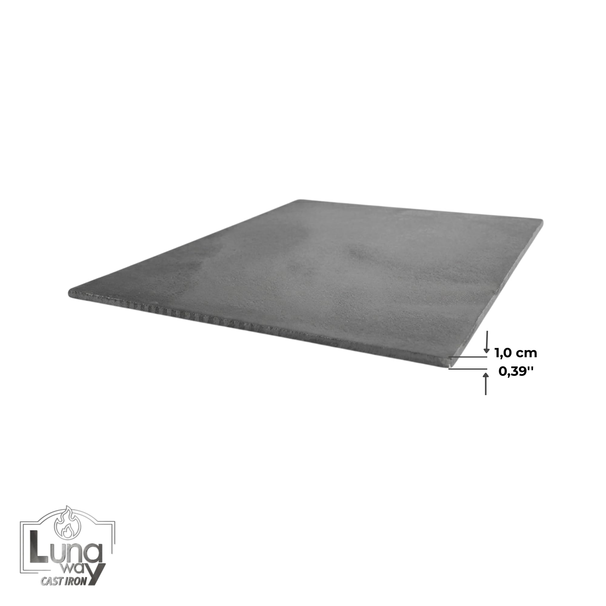 60 x 100 x 1 cm - Lastra liscia in Ghisa per Camino | Resistenza al Calore | Rilascio Graduale di Calore | Per Caminetti Termocamini e Stufe | 100% Ghisa qualità LUNA WAY CAST IRON