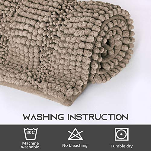 Nicetown Non Slip Bathroom Rug Set Contour And Rectangle, Soft Plush Shaggy Bath Mats For Bathroom Floor, Indoor Mats Rugs For Entryway (Taupe Brown, 32 X 20 Plus 24 U X 24 - Inches) #TOP6