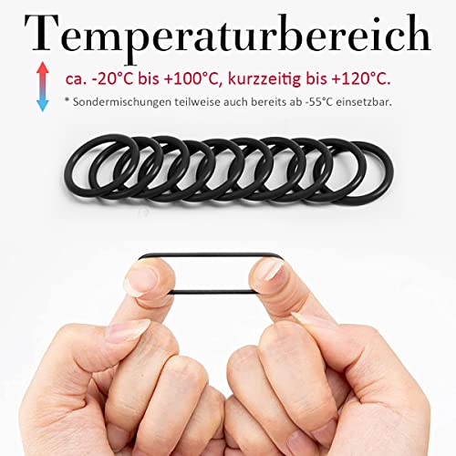 225 tlg. Set Dichtungsringe, O-Ring Sortiment, Dichtungen für Wasserhahn Sanitärwartung,18 Größen, Ø 3-22 mm
