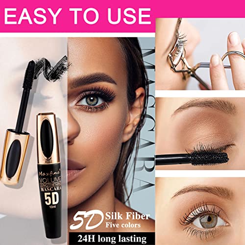 Miescher Brown Mascara For Eyelashes, Colored Waterproof Mascara Long Lasting Thick Eye Lash Mascara, 5D Silk Fiber Lash Mascara Smudge-Proof Volumizing, Lengthening, Curling, Defining, Color Mascara Makeup Eye Lashes Party Stage Use(#2 Brown) #TOP7