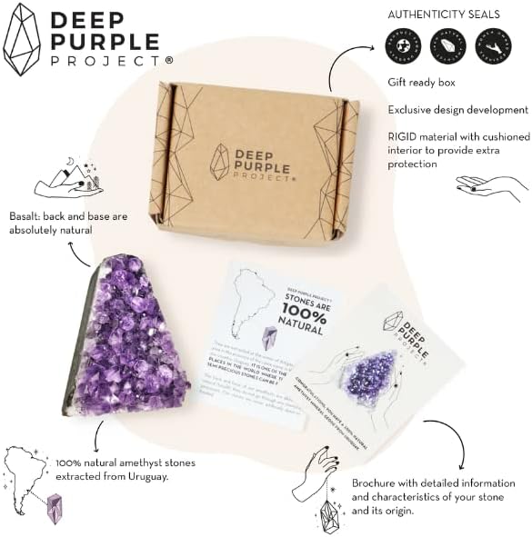 Miniatura 5 de Deep Purple Project Geodas de cristales de amatista XXL (3 a 3.5 libras), piedras de roca de Uruguay